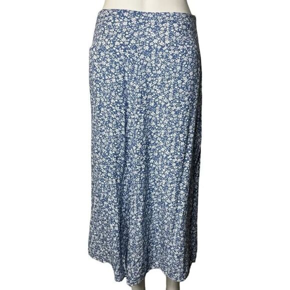 SHEIN Floral Lightweight Maxi Skirt Blue and White Size Medium - Picture 2 of 2